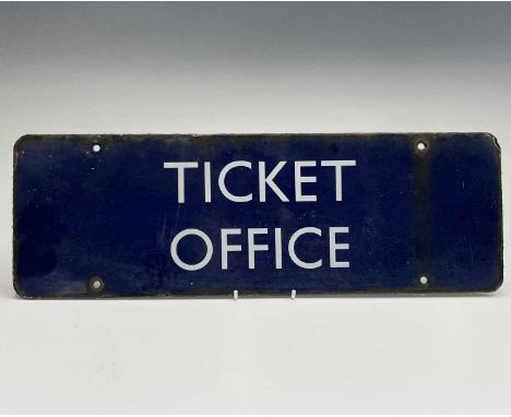 Railwayana - A British Railways Eastern Region enamel sign, 'Ticket Office'. 15cm x 46cm.