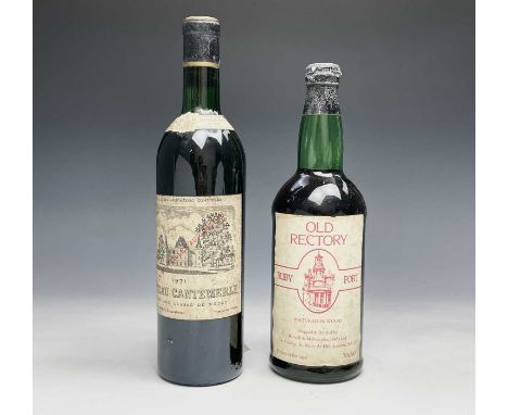 French wine, a bottle of Chateau Cantemerle, 1971 vintage, and a bottle of Old rectory ruby port (2).