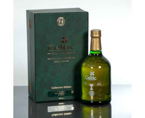 CELTIC F.C. 1997/98 LEAGUE CUP WINNERS WHISKY
De Luxe Blended Scotch Whisky, aged 12 Years. Bottle No. 0153 of 5000. 70cl, 40