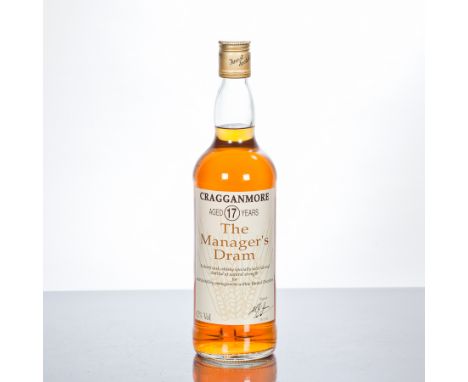 CRAGGANMORE 17 YEAR OLD MANAGER'S DRAM 
Cask strength single Speyside malt Scotch whisky. Specially selected for malt distill
