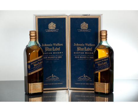 JOHNNIE WALKER BLUE LABEL 
Blended Scotch Whisky. Bottle No. V 13077 JW. 75cl, 43% volume, in presentation box.
JOHNNIE WALKE