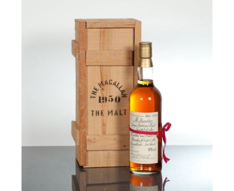THE MACALLAN 1950
Single Highland Malt Scotch Whisky. Distilled and Bottled by Macallan Glenlivet Ltd., Craigellachie Scotlan