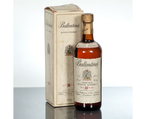 BALLANTINES 30 YEAR OLD Blended Scotch Whisky. 75cl, 43% volume. In carton. CONDITION REPORT: Carton is slightly weathered