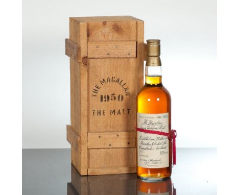 THE MACALLAN 1950
Single Highland Malt Scotch Whisky. Distilled and Bottled by Macallan Glenlivet Ltd., Craigellachie Scotlan