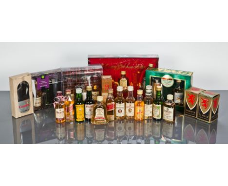 23 ASSORTED BLENDED MALT WHISKY MINIATURES
Some of the blends included are Johnnie Walker Red Label (70°proof); Cutty Sark (7