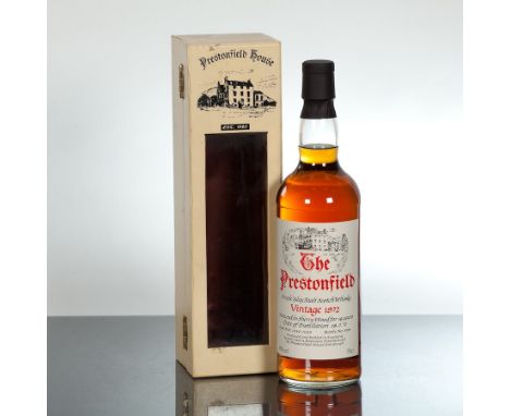 THE PRESTONFIELD VINTAGE 1972
Single Islay Malt Whisky, 'Matured in Sherry Wood for 16 Years'. Bottle No.539 from Cask Nos.10