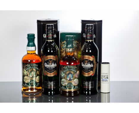 GLENFIDDICH 12 YEAR OLD SPECIAL RESERVE (2)
Single Speyside malt whisky. 70cl, 40% volume. In tin tubes.
GORDON HIGHLANDERS
B