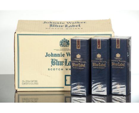 JOHNNIE WALKER BLUE LABEL (24)
Blended Scotch Whisky. 20cl, no strength stated, in  Schieffelin & Somerset U.S. Import brande