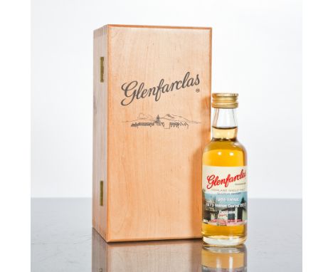 GLENFARCLAS 1988 VINTAGE MINIATURE
Single Highland malt whisky. 1973- 2013 Visitor Centre Exclusive. 43%volume, 50ml. In wood