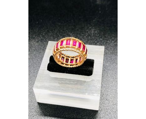 An 18ct gold ruby ring.