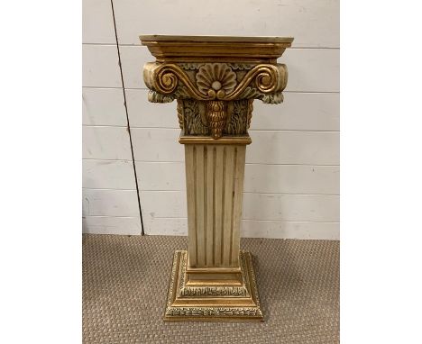 An ornate column plant stand or lamp stand (H78cm Sq30cm)