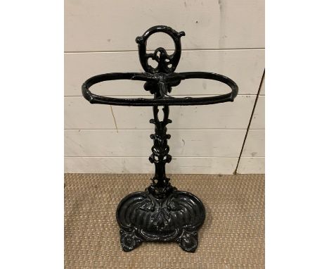 A black metal stick stand 