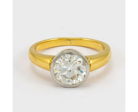 Soliärring mit 1,75 ctGoldschmiedearbeit, Deutschland. 750/- Gelbgold und Weißgold, gestemp. Gewicht: 5,3 g. Punze: N in Rech
