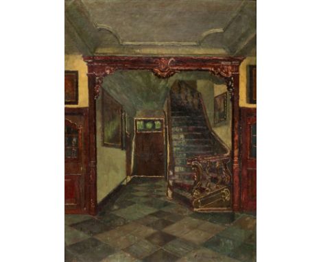 August von Brandis1862 Haselhorst - 1947 Aachen - Interieur (Kaldenkirchen) - Öl/Lwd. 92,5 x 68 cm. Sign. r. u.: A. v. Brandi