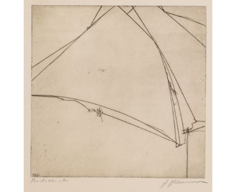 Erich Hauser1930 Rietheim-Weilheim - 2004 Rottweil - Ohne Titel - Radierung/Papier. Probedruck. 24,5 x 24,7 cm, 52,3 x 39,5 c