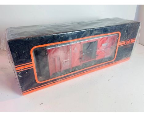 Train G Gauge Sliding Door Box Van Wagon Red/Silver Still Sealed - Boxed