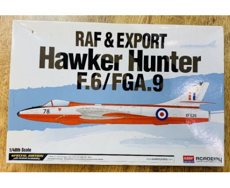 Academy 1:48 Scale Raf Hawker Hunter Model Kit Boxed