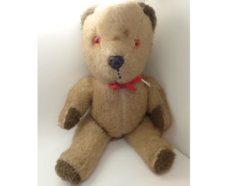 Vintage grey teddy with Rock a Bye Baby wind up chimes