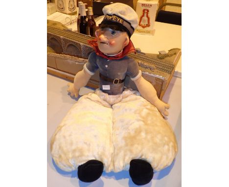 Vintage Popeye pyjama case with plaster head H: 60 cm