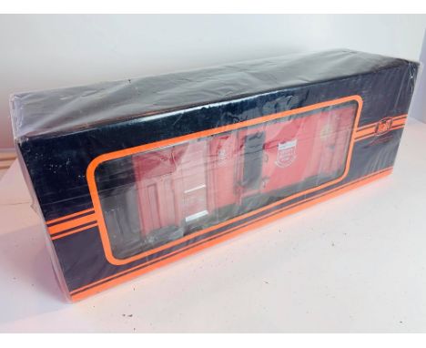 Train G Gauge Sliding Door Box Van Wagon Red/Silver Still Sealed - Boxed