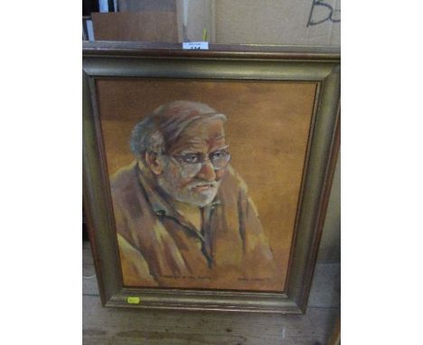 Kathy Priddis, oil on board, Portrait of the Master, 18ins x 14ins