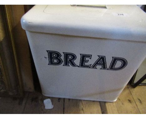 An enamel bread bid, of rectangular form with lid