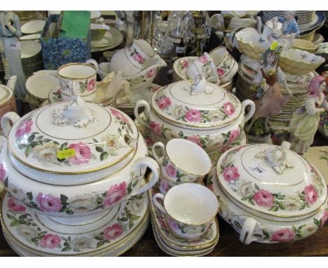 A Royal Worcester Royal Garden dinner and tea service, comprising covered tureens, various plates, bowls, jugs, sups etc