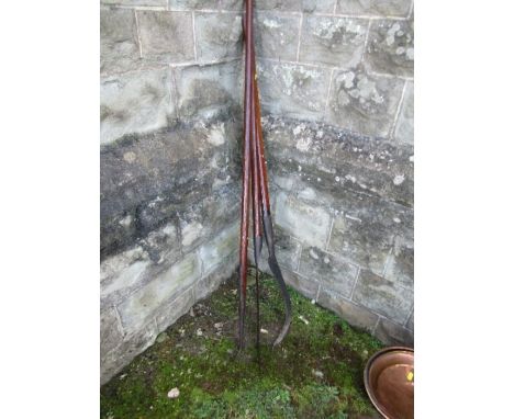 Two garden scythes, and a hook