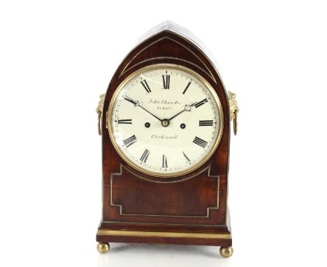 19th Century bracket clock by John Thwaites of Clerkenwell, No. 4366, having eight day two train movement, hour striking on a