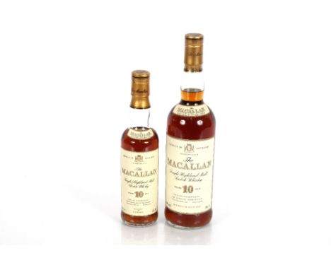 Macallan, single highland malt Scotch whisky, 10 years old, 75cl, 40%; and another 35cl, 40%