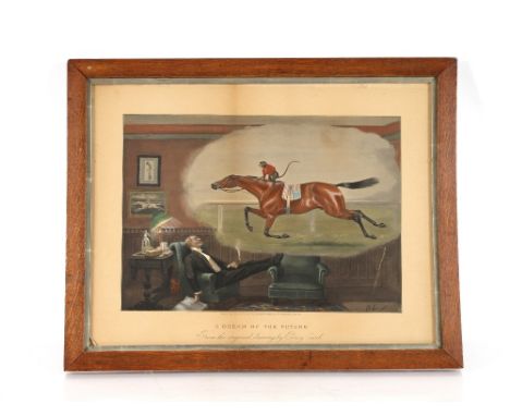 After Percy East, humorous equestrian print "A Dream Of The Future", plate 25cm x 35cm 