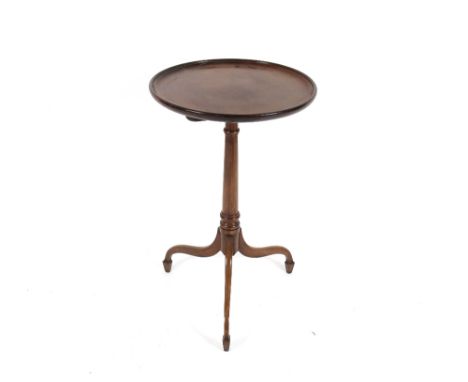 A 19th Century style mahogany circular occasional table, the dish top raised on a turned column and tripod base, 46cm dia. 74