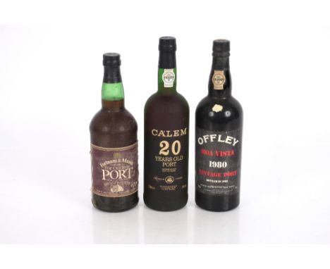 A bottle of Calem 20 year old Port, a bottle of Offley 1980 vintage Port; and a bottle of Fortnum &amp; Mason Fine Old Ruby P