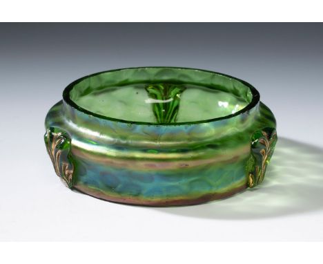 Jugendstil LOETZ ashtray; Austria, ca. 1905.Iridescent blown glass.An iridescent blown glass ashtray from the Austrian Manufa