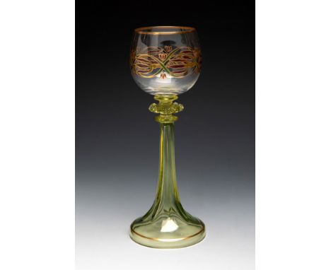 Jugendstil Cup. Germany, ca. 1910.Blown glass.Provenance: Private collection, Spain between 1970-1990.Measurements: 19.5 cm (