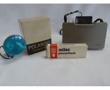 Polaroid 104 land camera, flashgun 268 etc 