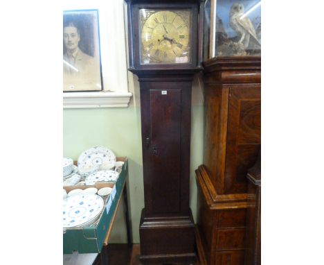 Brass face 8 day oak longcase clock - Thomas Corrall, Lutterworth (1756-95)