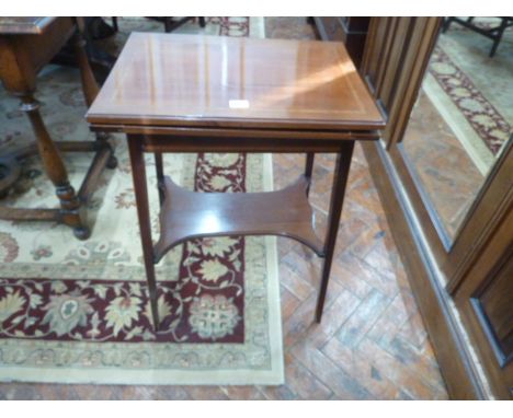 Edwardian inlaid mahogany baize top card table