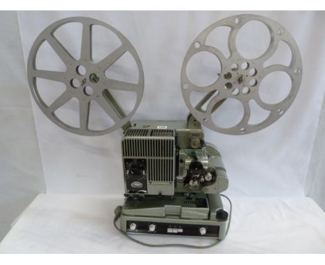 Vintage Siemens 16mm film sound projector and matching speaker in carry cases