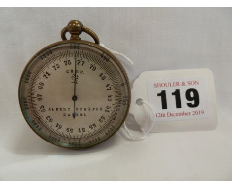 Brass case pocket barometer - Albert Schafer