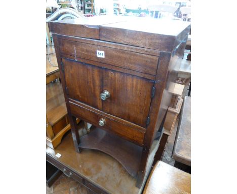 Victorian mahogany converted commode music cabinet 