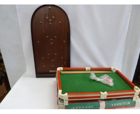 Vintage Corinthian Bagatelle board, Chad Valley billiard table (2) 