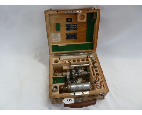 Maihak engine pressure indicator in wooden case 