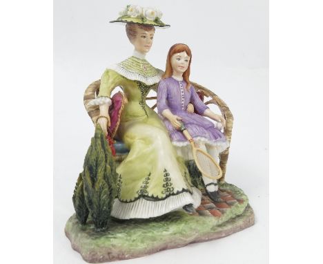 A Royal Worcester figure, Charlotte and Jane, from the Victorian Series, modelled by Ruth Van Ruyckevalt, no certificate, hei