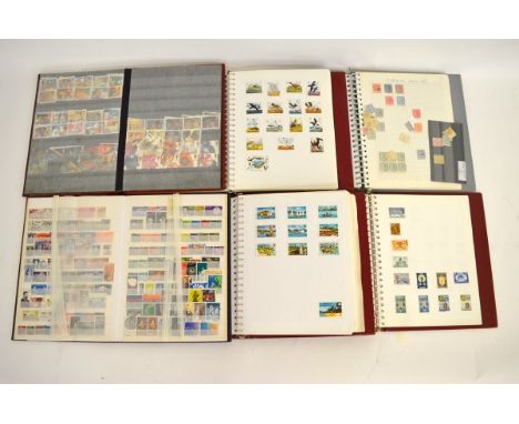 Seventeen stamp albums containing mostly Commonwealth stamps, countries include Tanzania, Singapore, Namibia, Falkland Island