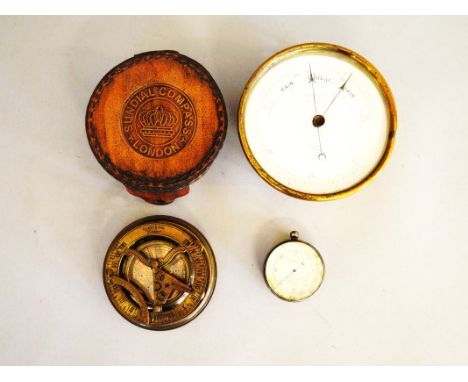 A Victorian silver plated circular pocket barometer, with silvered dial and Arabic numerals, by J H Stewards of 457 West Stra