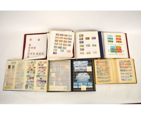 Sixteen stamp albums containing mostly Commonwealth and British Protectorate stamps, countries include Bermuda, Barbados, St 