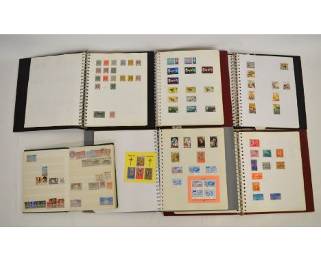 Ten stamp albums containing mostly Commonwealth stamps, countries include Nigeria, Belize, British Honduras, Botswana, New Ze