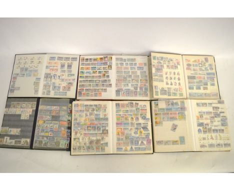 Fifteen stamp albums containing mostly Commonwealth stamps, countries include Nigeria, Malta, Malaya, Aden, South Africa, Cey