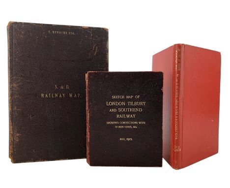 Three folding cloth bound maps, including District Map Shewing the Stockton & Darlington Railway and Branches, 1858, M & M W.